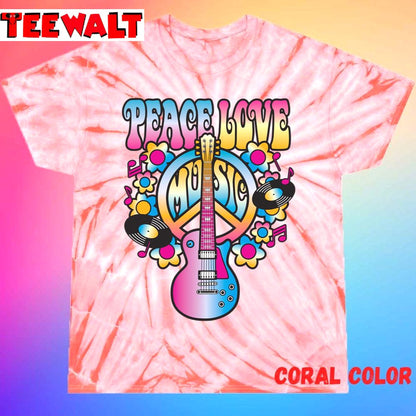 Peace, Love And Music Unisex Tie Dye Tee