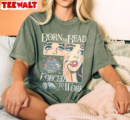 Cool Design Her Spicy Sweatshirt , Vintage Born To Read Bookish