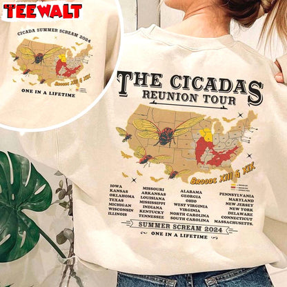 Cicadas Summer Scream Reunion Tour Shirt, The Cicada Concert Crewneck Sweatshirt Sweater