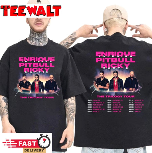 Enrique Iglesias X Pitbull X Ricky Martin The Trilogy 2024 Concert Shirt