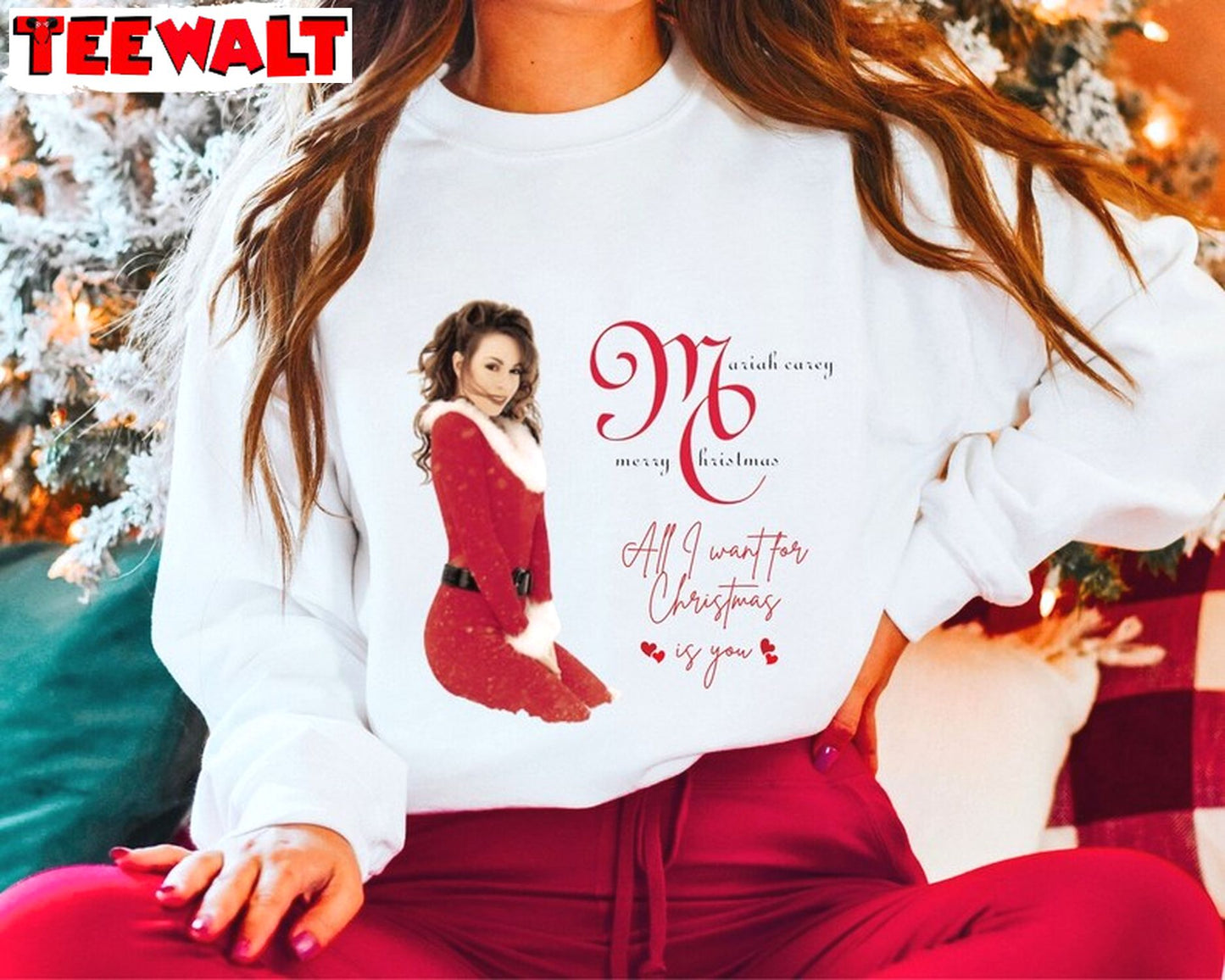 1ariah Carey Christmas Sweatshirt, Xmas Hoodie, Long Sleeve Cotton, Tee, Merch