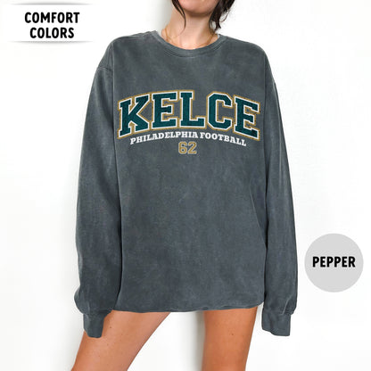 Jason Kelce Comfort Colors Sweatshirt, Philadelphia Eagles Football Crewneck