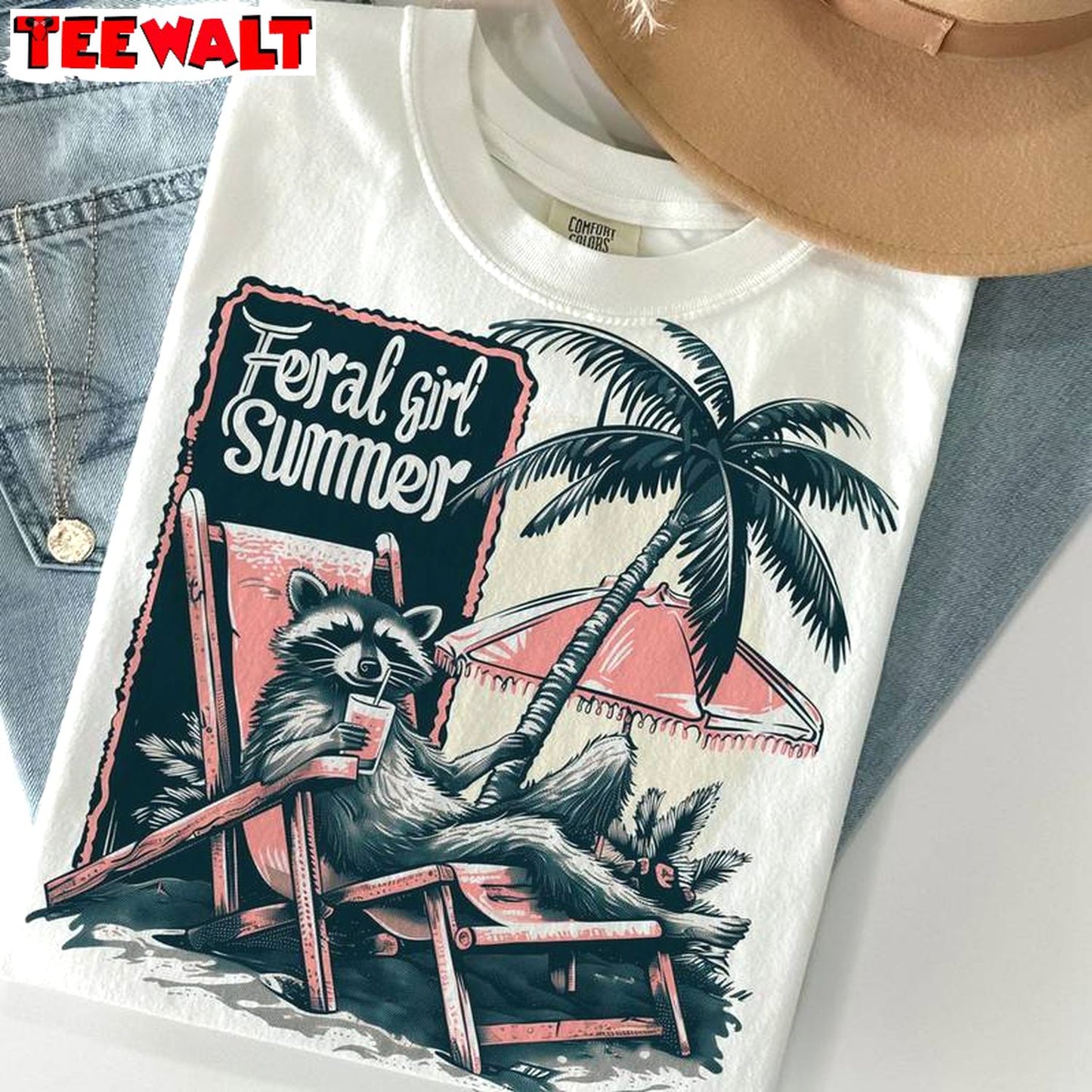 Feral Girl Summer Comfort Shirt, Cool Design Summer Girl Long Sleeve