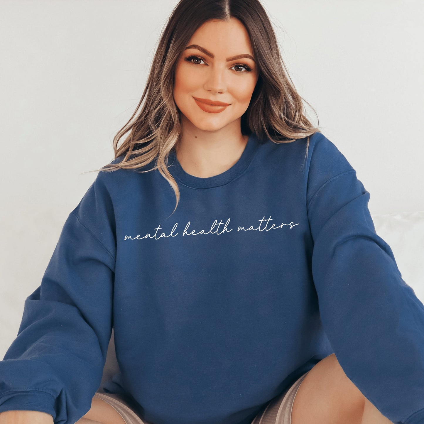 Embroidered Mental Health Matters Sweatshirt - Self Love & Anxiety Support