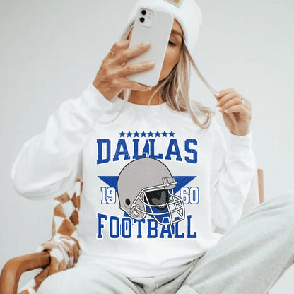 Dallas Football Sweatshirt, Vintage Cowboys Crewneck, Perfect Fan Gift