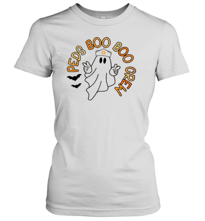 Halloween Nurse Peds Boo Boo Crew Pediatric Nurse Ghost Fall T-Shirt