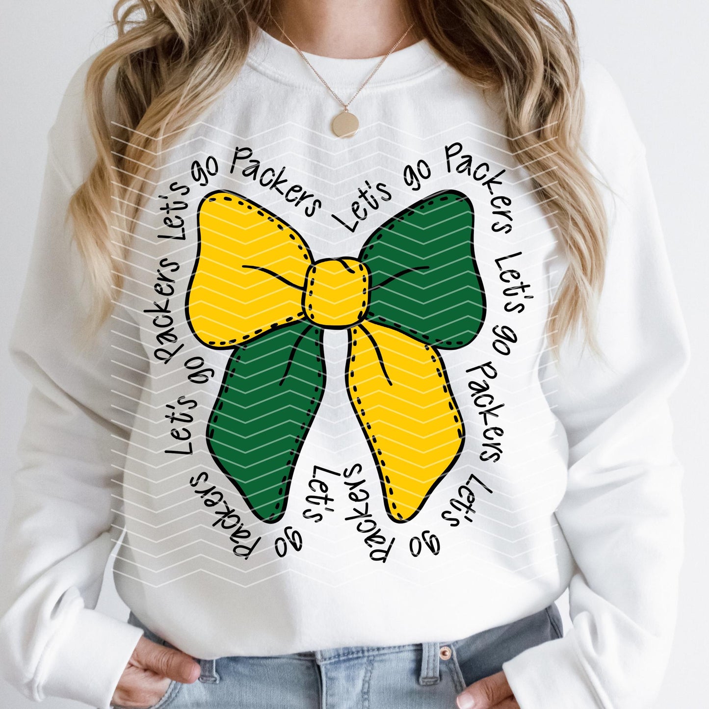 Trendy Packers Bow Design - Coquette Preppy Football Style