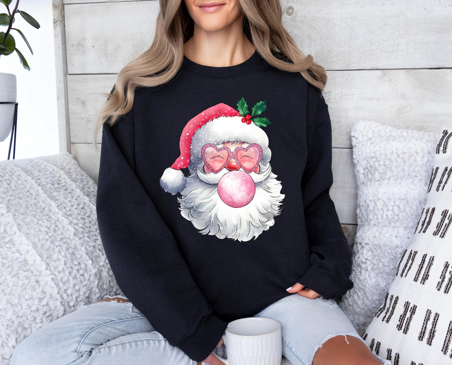 Red Santa Christmas Vibes Kids T-Shirt Gift