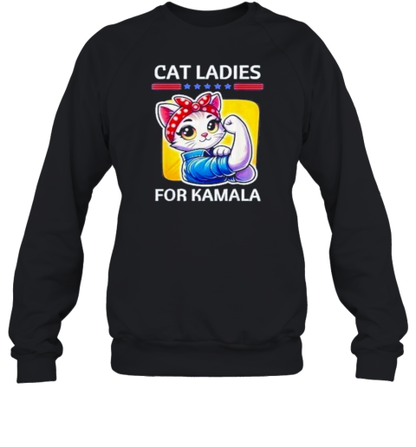 Cat Ladies For Kamala Harris 2024 Childless Cat Lady T-Shirt