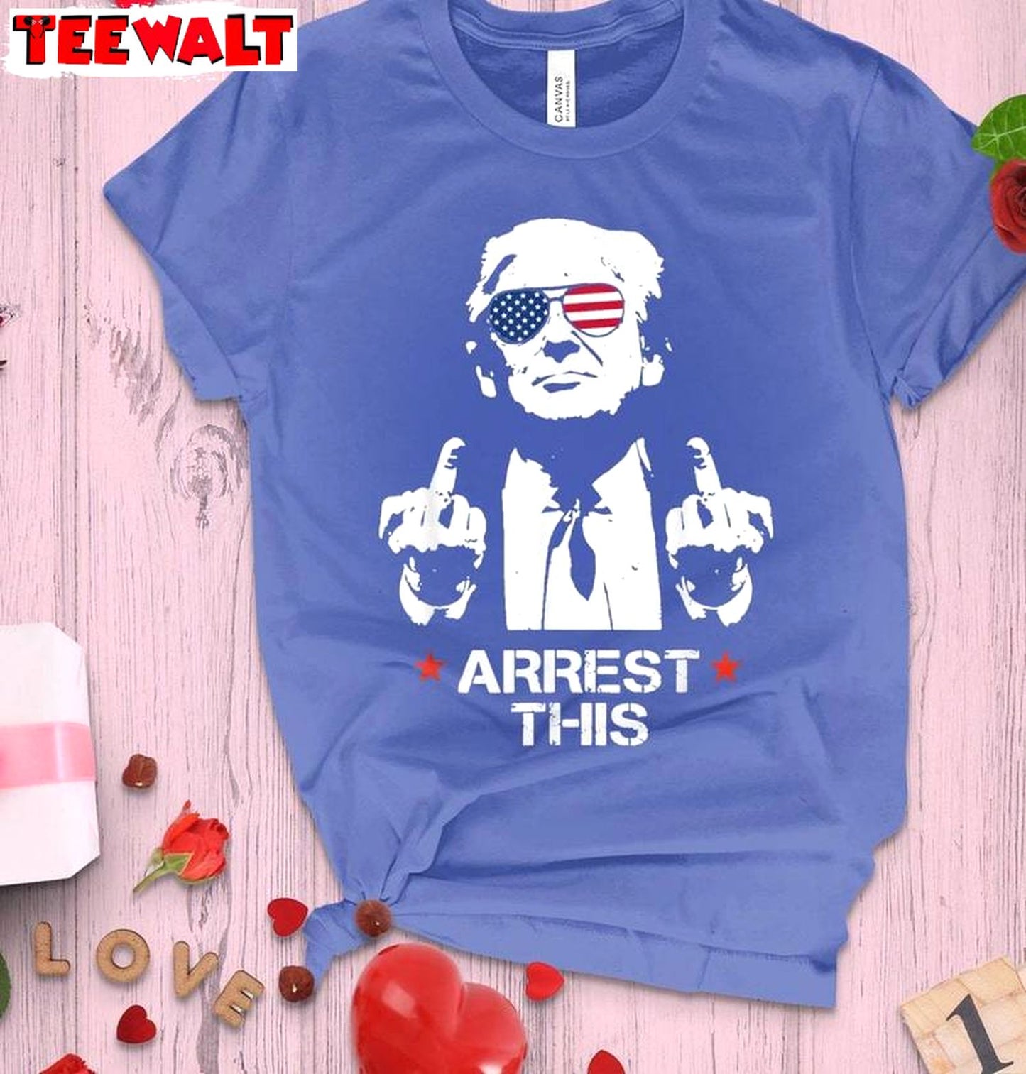 Arrest This Comfort Shirt, Usa Flag Sunglasses Inspirational T Shirt Short Sleeve