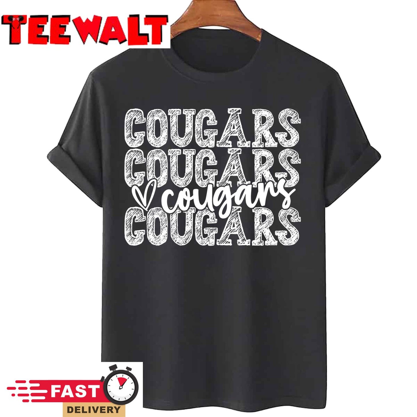 Cougars Spirit Wear Game Day School Mascot Sport Fan Team T-Shirt