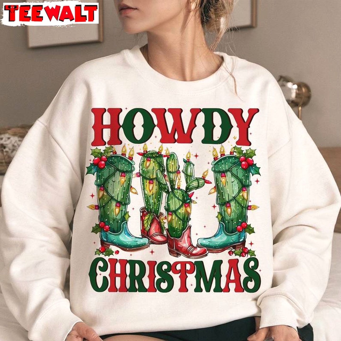 Retro Howdy Chrsitmas Sweatshirt 02