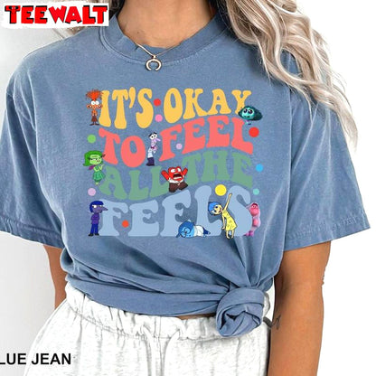 Inside Out 2 Trendy Shirt, Disney Inside Out It's Ok To Feel Long Sleeve Tee Tops