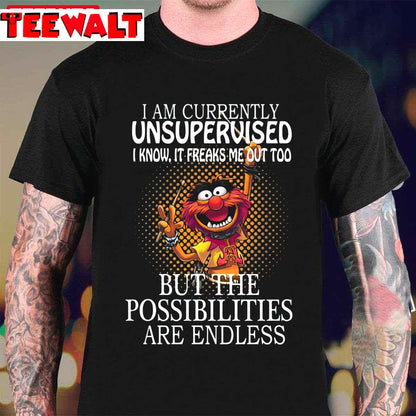 I Am Currently Unsupervised I Know It Freaks Me Out Too But Possibilities Are Endless Unisex Sweatshirt