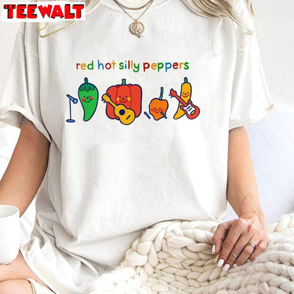 Cute Chilli Music Band Sweatshirt , Comfort Red Hot Silly Peppers Shirt