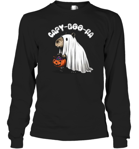 Capybara Ghost with Candy  Cute Halloween Art by Designed By Marty T-Shirt