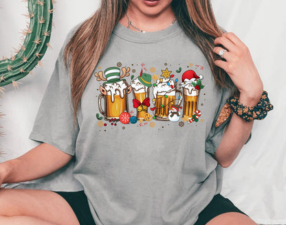 Merry Christmas Beers Comfort Colors Tee