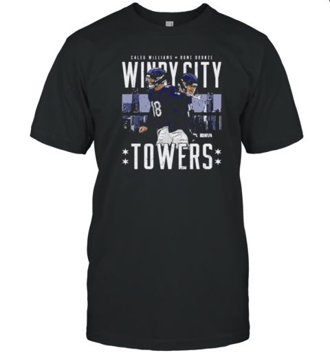 Caleb Williams And Rome Odunze Chicago Bears Windy City Towers T-Shirt