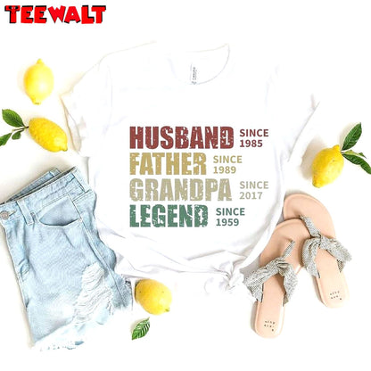 Trendy Husband Father Grandpa Legend Shirt, Unique Short Sleeve Gift For Husband