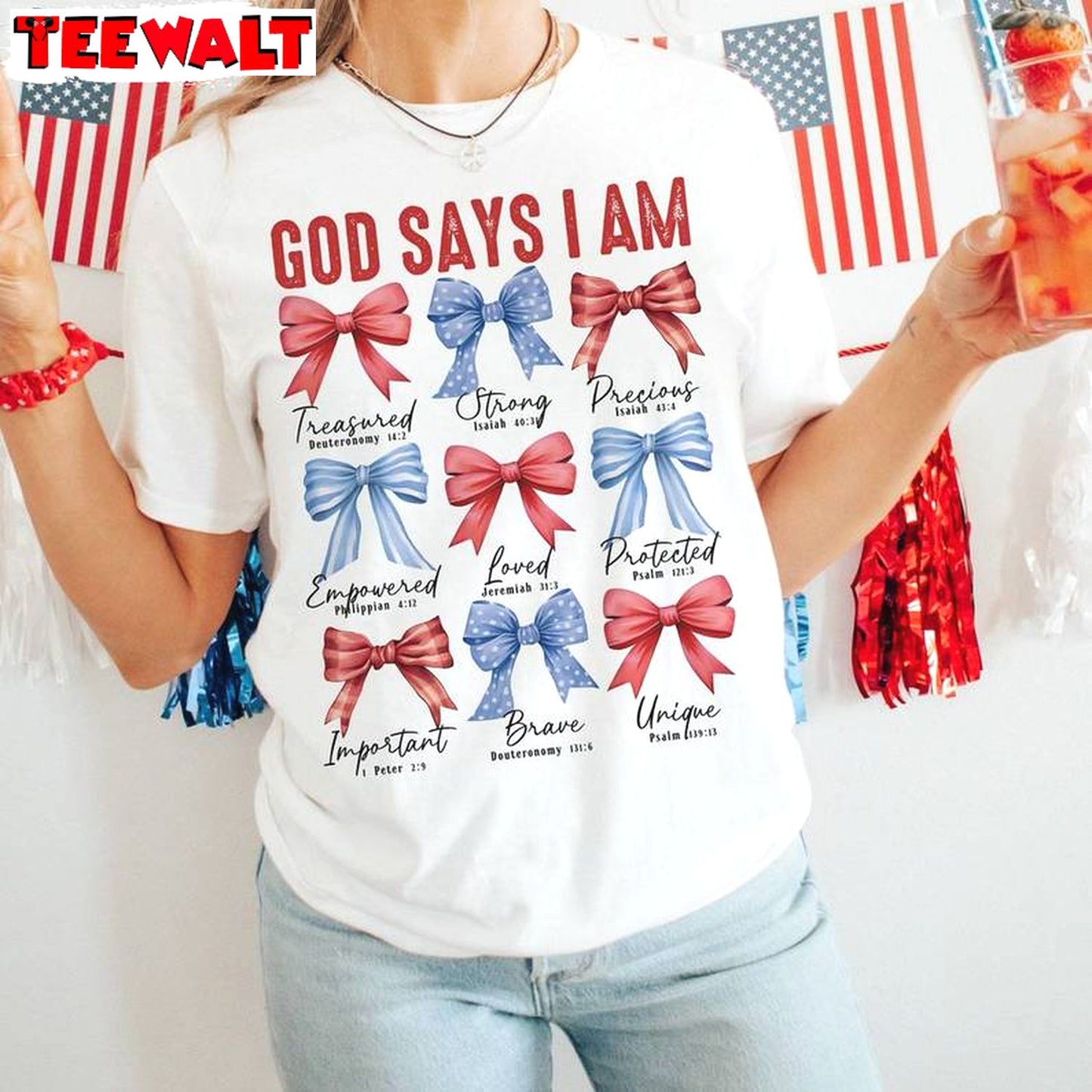 God Says I Am 4th Of July Comfort Shirt, Limited America Crewneck Sweater