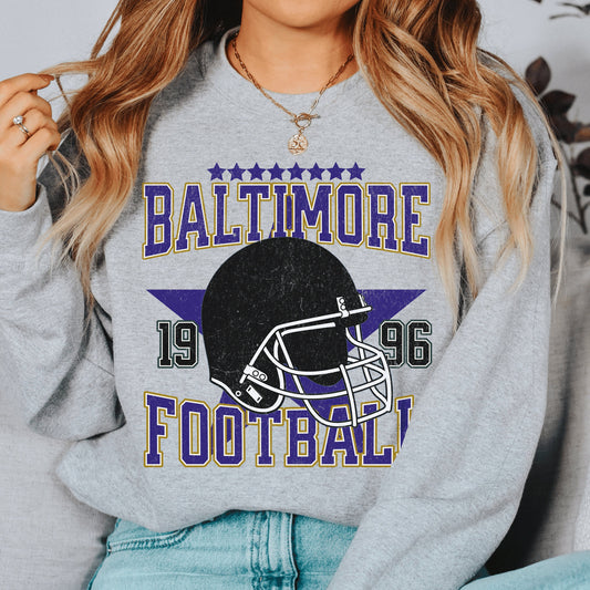 Baltimore Football Sweatshirt, Retro Lamar Jackson Crewneck, Vintage Style