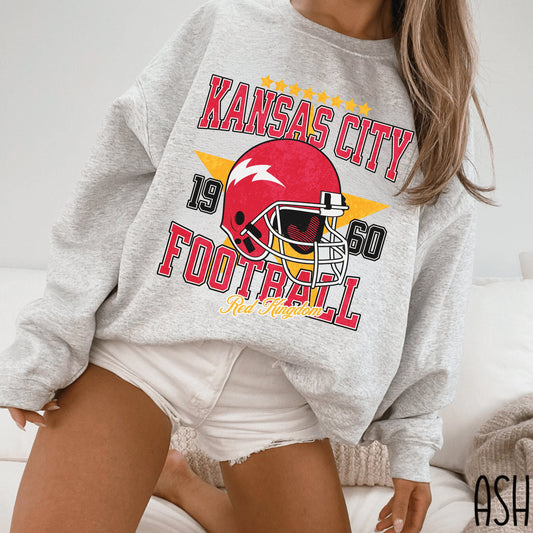 Kansas City Football Sweatshirt, Vintage Chief Crewneck Shirt