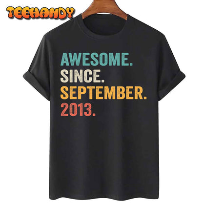 9 Years Old Gifts Awesome Since September 2013 9th Birthday T-Shirt