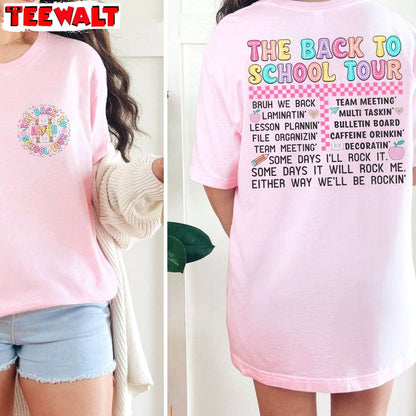 The Back To School Tour Cool Design Shirt, Must Have Teacher Tour Short Sleeve Crewneck