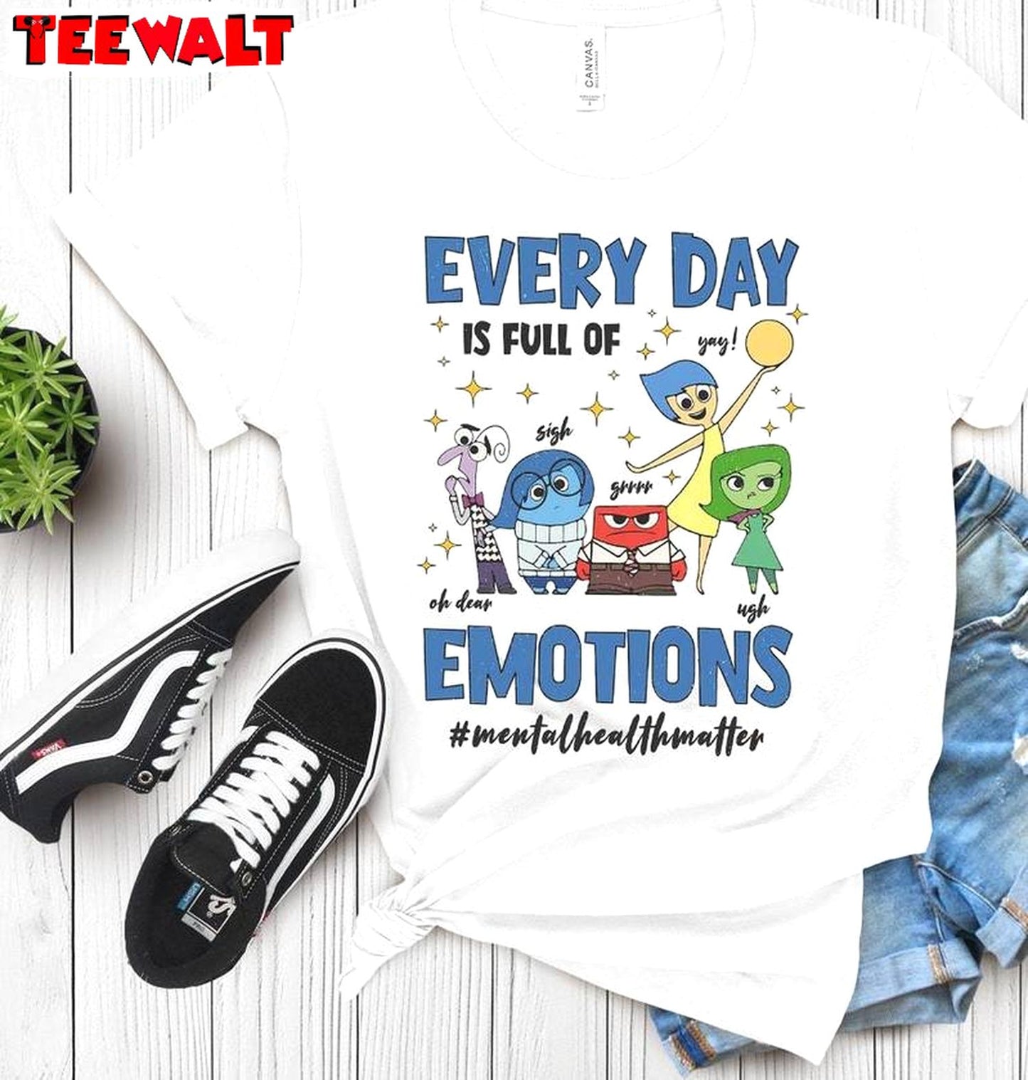 Vintage Everyday Is Full Of Emotions Shirt, Disney Inside Out Short Sleeve Crewneck