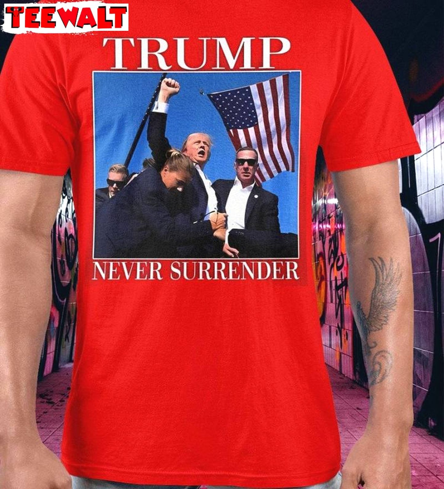 Donald Trump Shot Unisex Hoodie, Must Have Never Surrender Shirt Short Sleeve