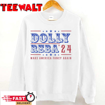 Retro Vintage Dolly And Reba 2024 Make America Fancy Again T-Shirt