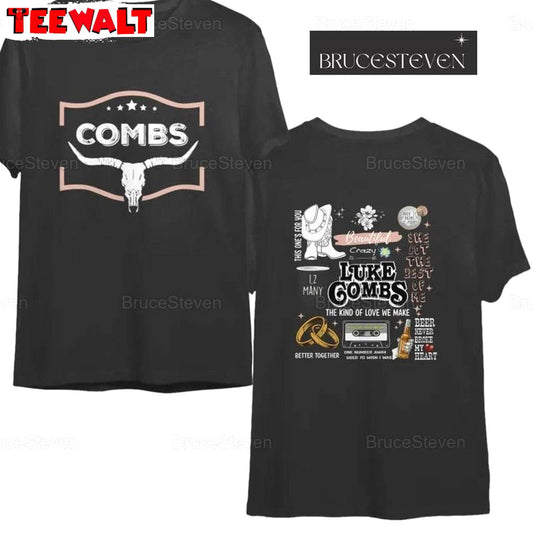 Must Have Luke Combs World Tour Shirt, Cool Design Bullhead Crewneck