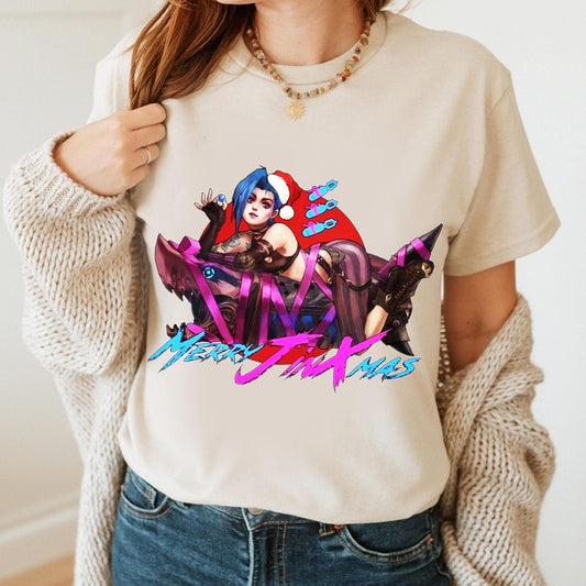 Jinx Arcane T-Shirt Anime Apparel Fanmerch Gifts For Gamers