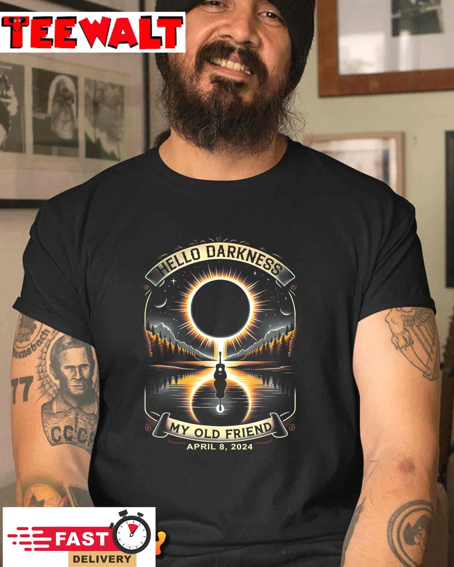 Hello Darkness My Old Friend Solar Eclipse April 8, 2024 Tee Unisex T-Shirt