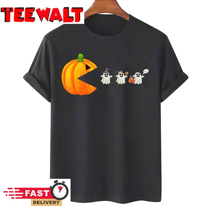 Funny Halloween Pumpkin Eating Ghost, Gamer Unisex T-Shirt