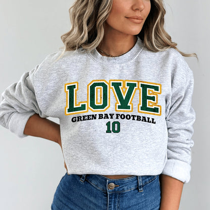 Jordan Love Vintage Green Bay Football Sweatshirt - Unisex Style