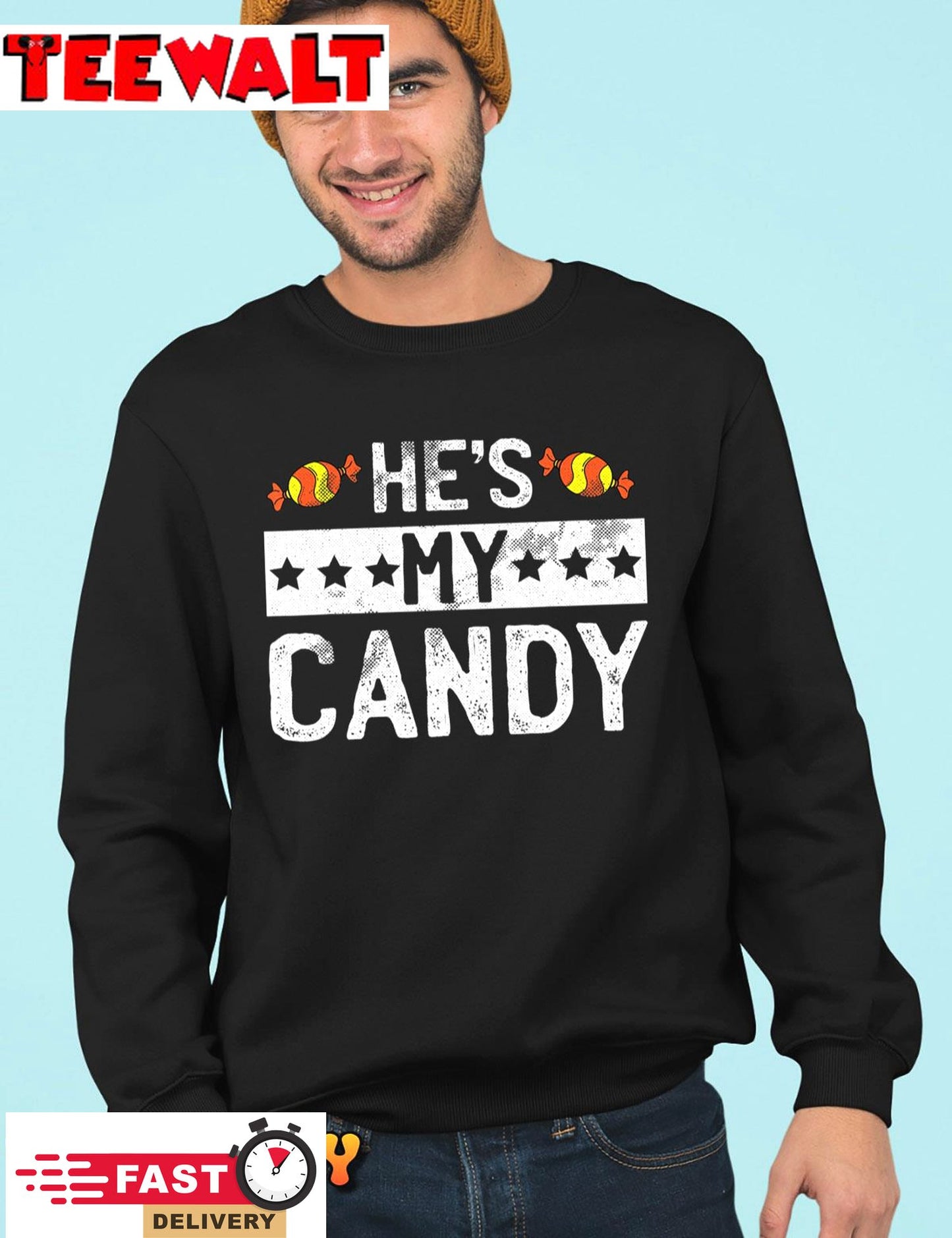 Hes My Candy Lazy Halloween Costume Funny Couple Matching T-Shirt