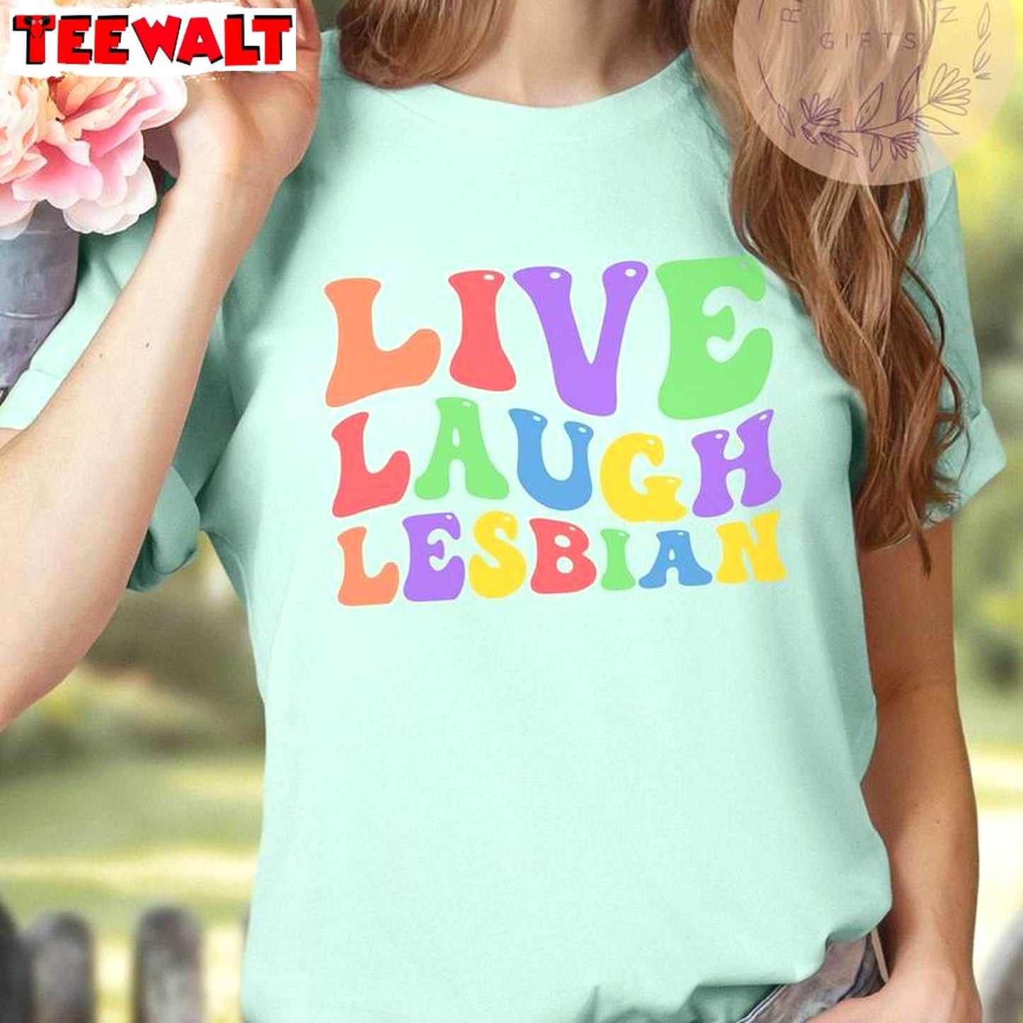 Live Laugh Lesbian Trendy Shirt, Fantastic Lgbtq Support Groovy Sweater