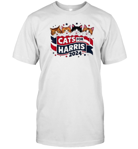 Cat Ladies Cats For Kamala Harris Funny Cat 2024 T-Shirt