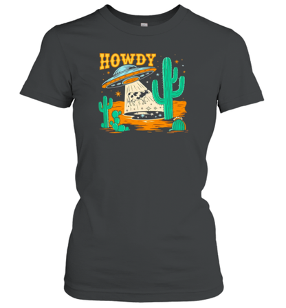 Cow Abduction Howdy Western UFO T-Shirt