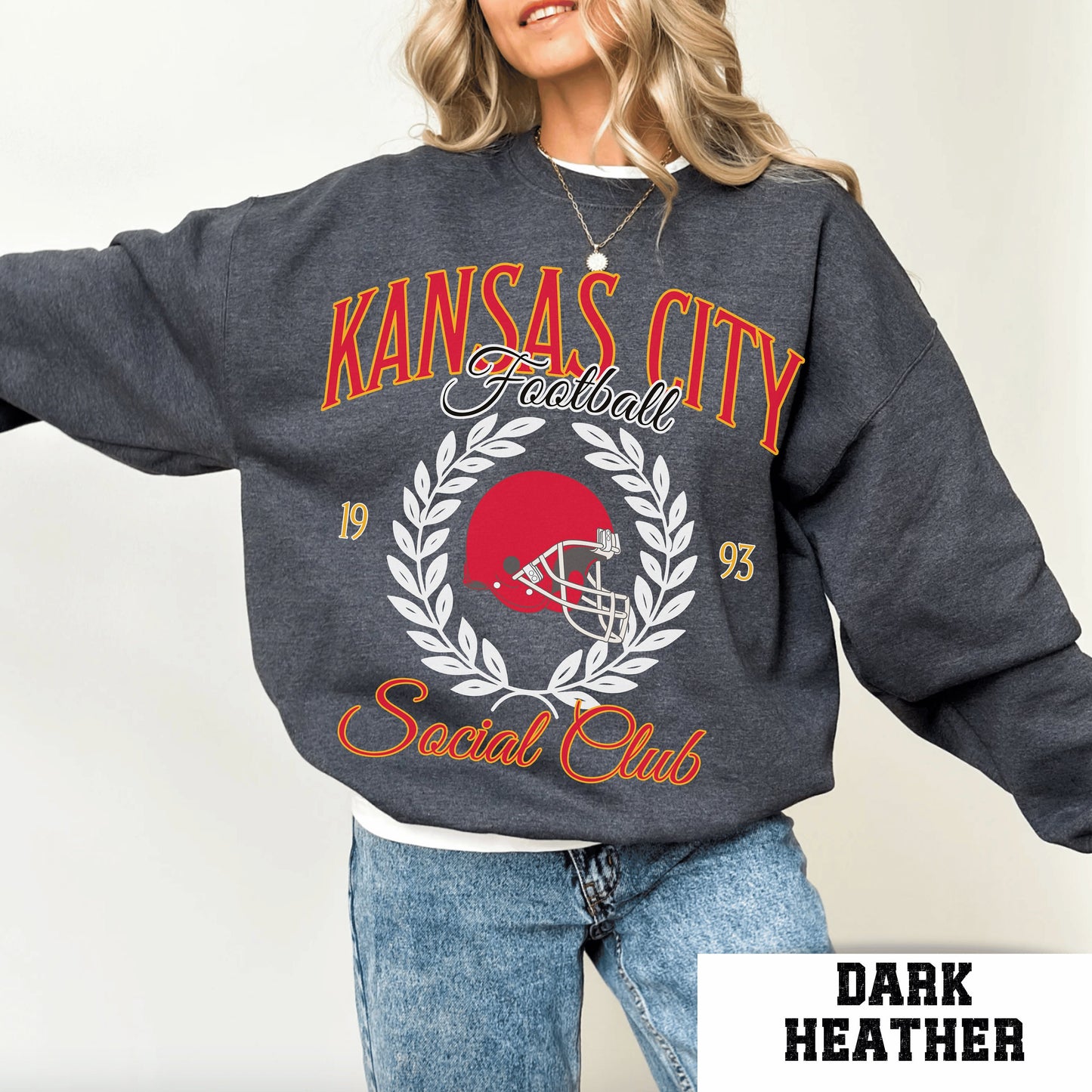 Kansas City Football Sweatshirt Vintage Chief Crewneck Shirt Hoodie