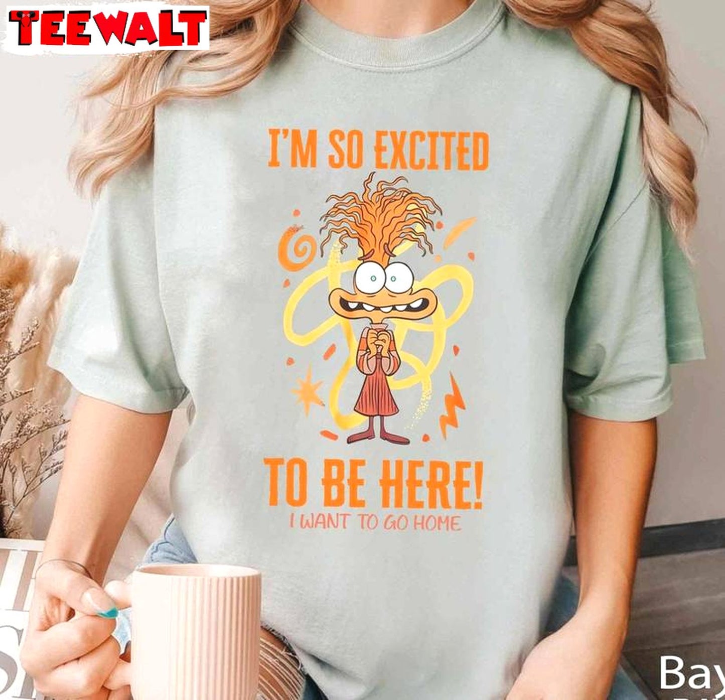 Comfort Colors Inside Out 2 Shirt, Anxiety I'm So Excited To Be Here Tee Tops Sweater