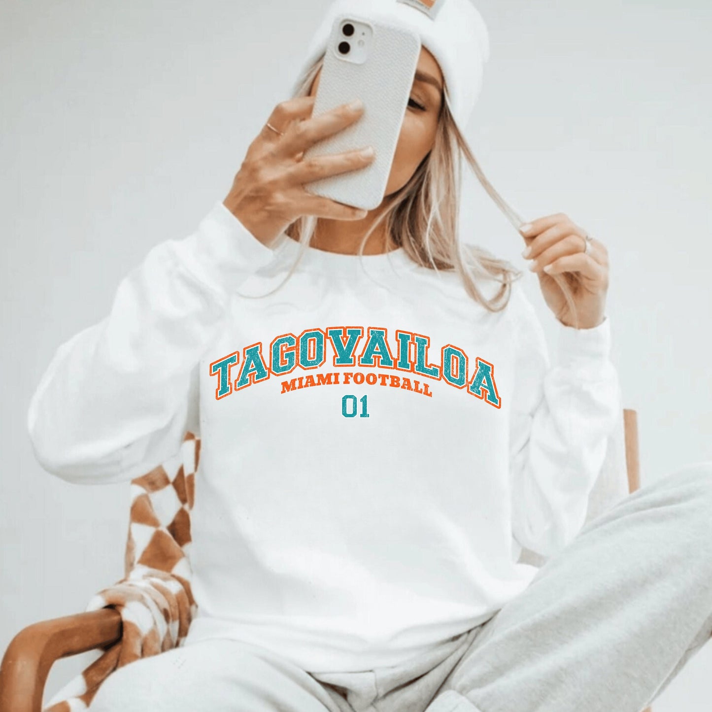 Tua Tagovailoa Sweatshirt - Vintage Miami Football Shirt Game Day Vibes