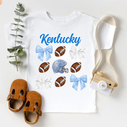 Kentucky Baby Game Day Football Top - Youth Coquette Bow Kids Shirt