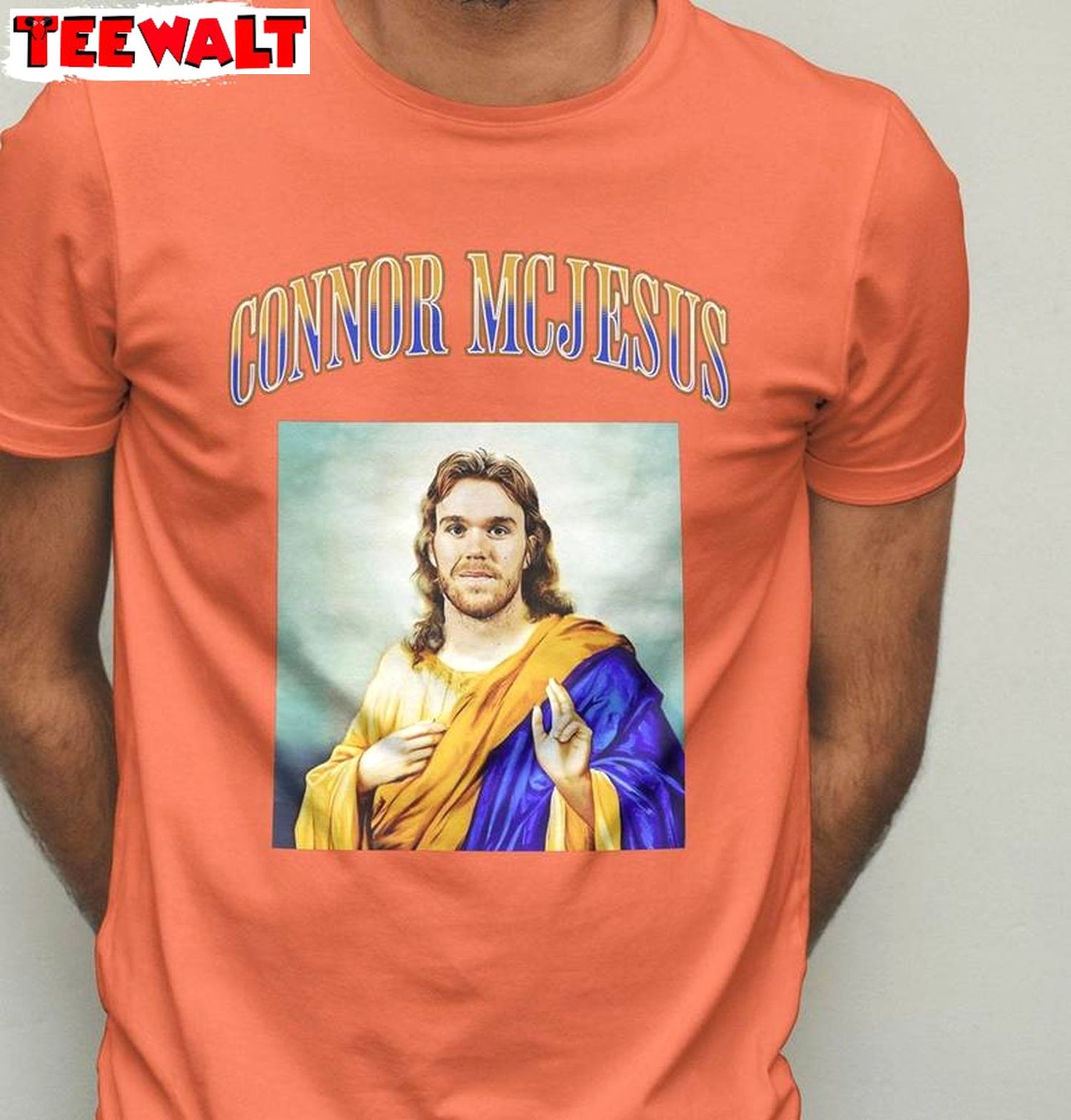 Retro McJesus Shirt,Cool Design Mcdavid Connor Crewneck Long Sleeve