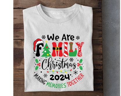 We Are Family Christmas 2024 Pajama Shirt, Cricut Cut File