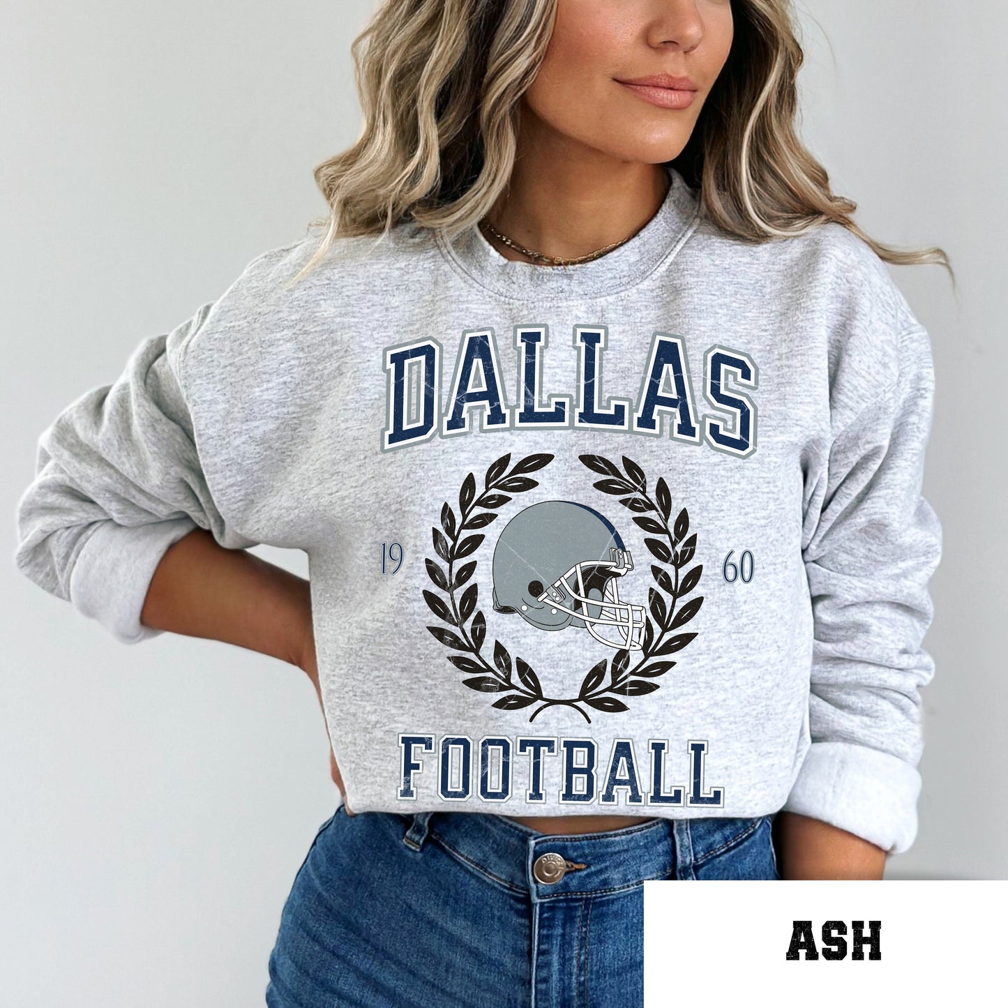 Dallas Football Vintage Sweatshirt, Cowboys Fan Crewneck Shirt Gift