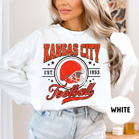 Kansas City Football Sweatshirt Vintage Crewneck Mahomes Butker Chiefs Shirt