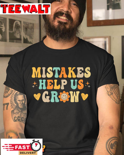 Groovy Growth Mindset Positive Retro Teachers Back To School T-Shirt