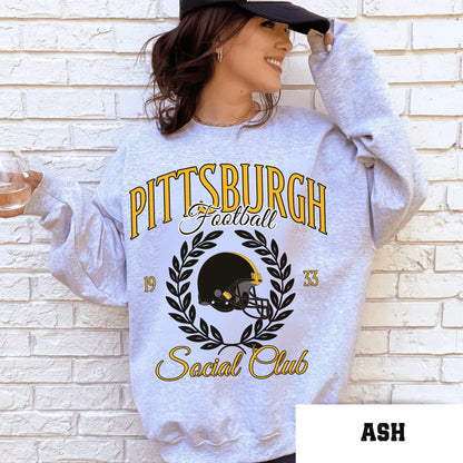 Pittsburgh Football Crewneck Sweatshirt - Vintage Style Pittsburgh Sweater